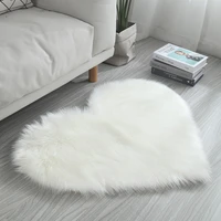 shaggy soft carpet love heart rugs solid color artificial sheepskin hairy mat wool faux fluffy mat for living room bedroom decor