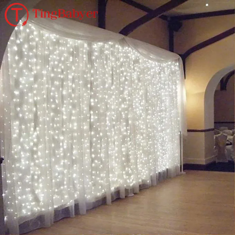 3m 300/200/100 LED rideau guirlande lumineuse décorations de fête d'anniversaire adultes enfants
