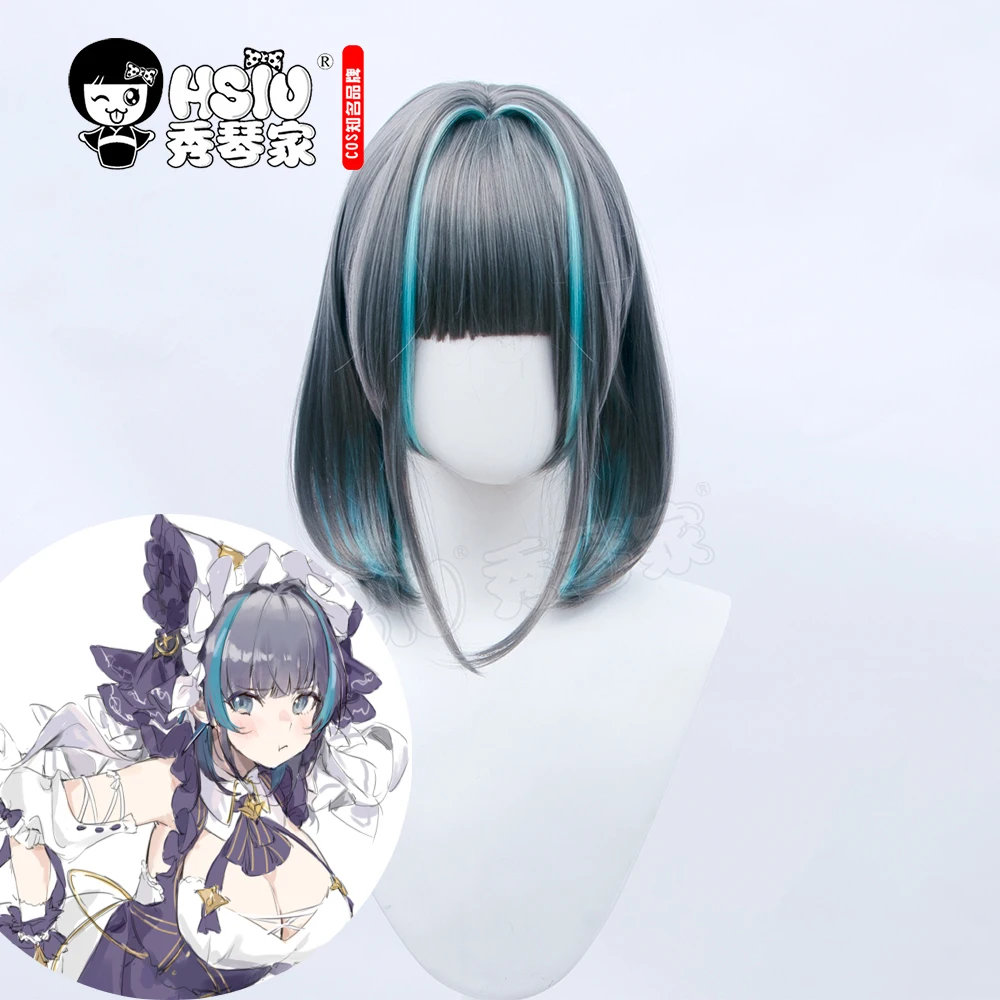 Парик для косплея Чеширского лазура по мотивам игры Азур Лейн хасу с короткими