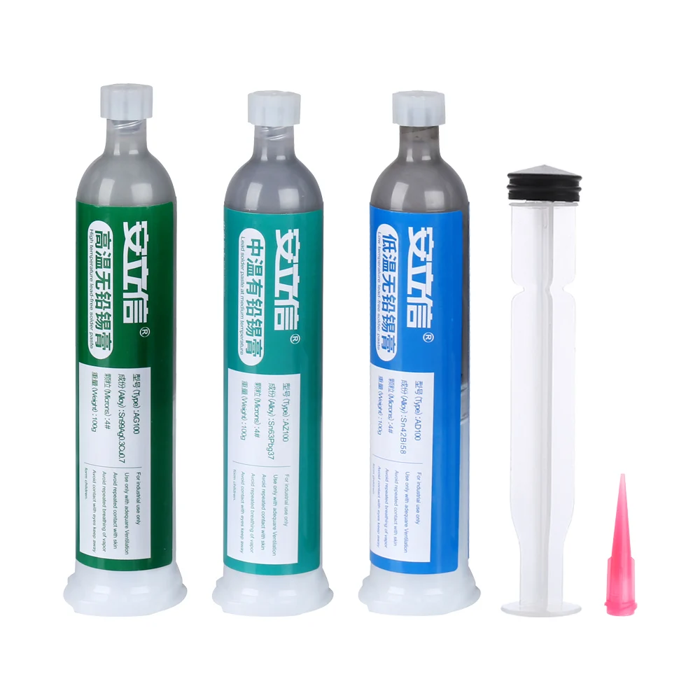 

100g Lead-free Solder Paste Flux Tin Soldering Liquid Syringe BGA Welding Mobile Phone SMD PCB Repair Paint Sn42/Sn63 Pb37/Sn99