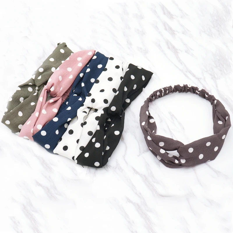 Женские аксессуары для волос волнистые ободки в горошек повязка на голову с