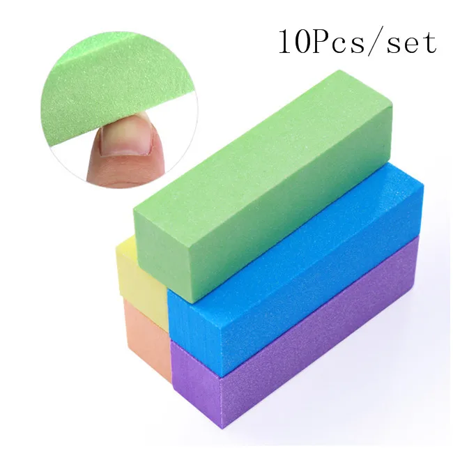 10pcs Colorful 1 Pc/4/10 шт./компл. шлифовальная Шлифовальная Пилка Для ногтей cо шлифовальными буферными резцами, блок для УФ-гель для ногтей, для маникюра, педикюра Белый Nail Полировщики для ногтей инструмент для маникюра, инструмент - Цвет: 10pcs Colorful