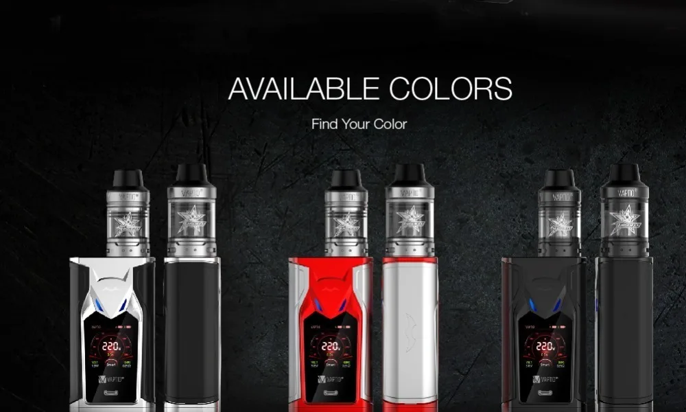 Подарок 5 шт катушек! VAPTIO супер летучая мышь 220 Вт Vape набор электронных сигарет 220 Вт коробка мод 2,0/5,0 мл бак Vape мод без батареи