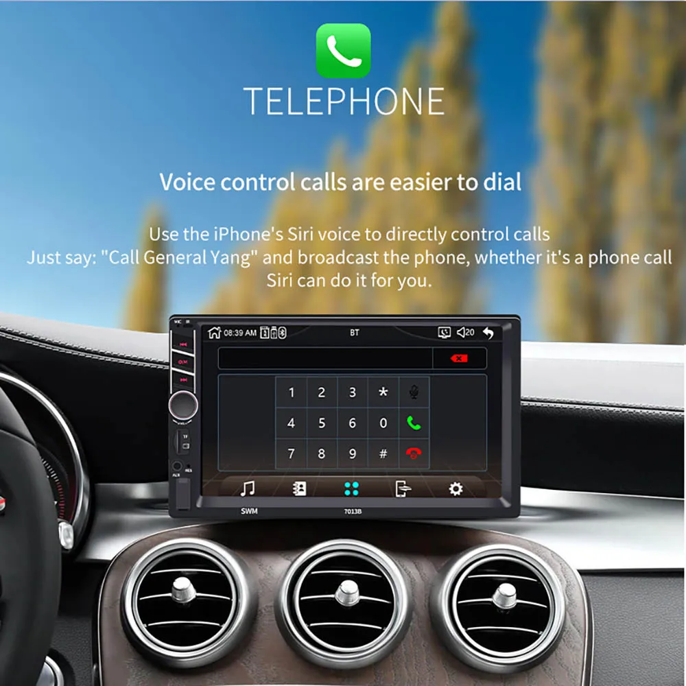 Автомагнитола AMPrime 2 din 7 дюймовый плеер MP5 с сенсорным цифровым дисплеем Bluetooth