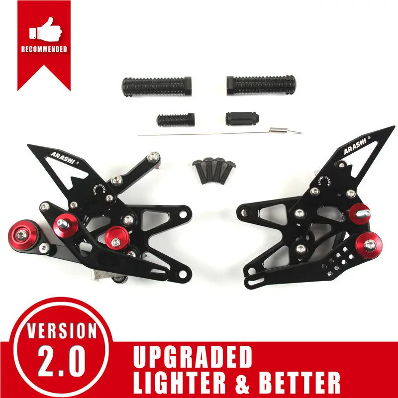 Arashi 1 Набор для TRIUMPH DAYTONA 675 675R 2013 CNC Регулируемые подножки Rider Rearset - Цвет: Black