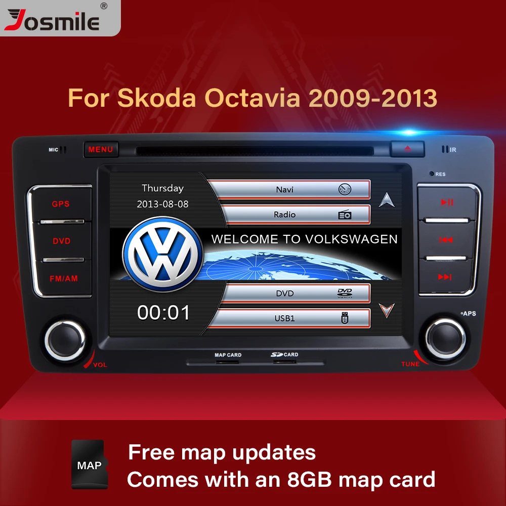 Автомобильный DVD плеер 2 Din для Skoda Octavia A5 A 5 3 Yeti 2008 2009 2010 2011 2012 2013 2014 мультимедийный