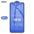 2 шт., 10D закаленное стекло для iPhone 13, 12, 11 Pro, 7, 8 Plus, XR, XS Max