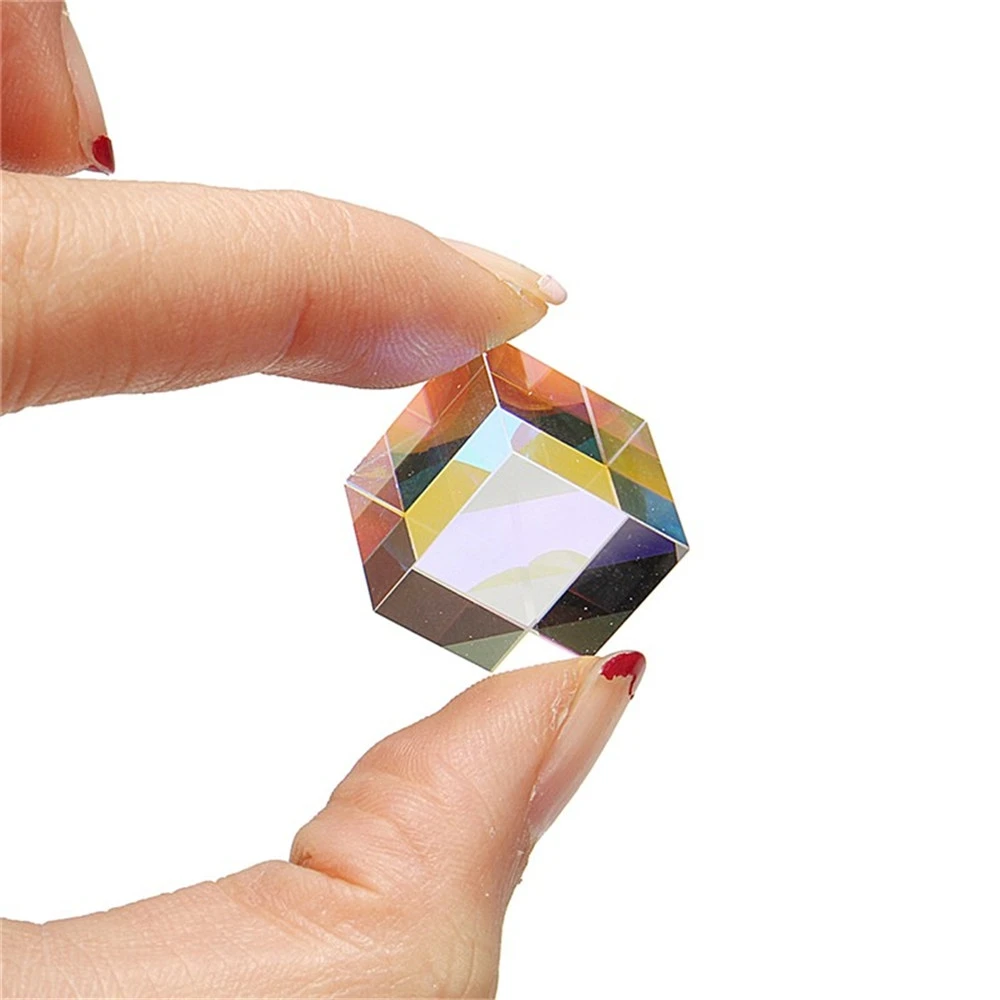 

Color Crystal Cube Valentine20mm Cubic Science Cube Optical Prisma Photography with Hexahedral Prism Home Decoration Prism Glass