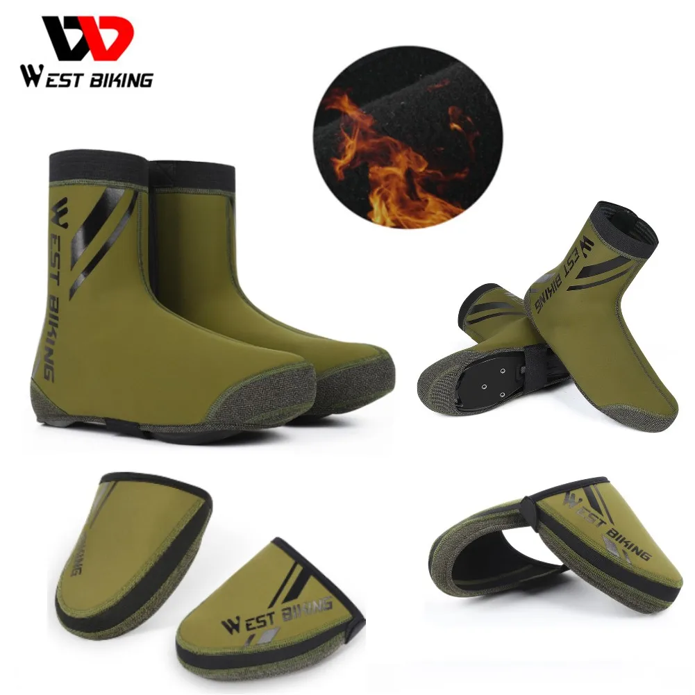

WEST BIKING Waterproof Cycling Boot Covers Windproof Warm Thermal Cycling Shoe Covers MTB Road Bicycle Riding Overshoes