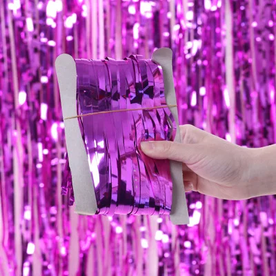 light purple Девичник, вечерние занавески, блестящая золотая мишура, бахрома, фольга, занавеска для дня рождения, украшение для вечеринки, дождь, бахрома, кисточка, Декор - Цвет: light purple