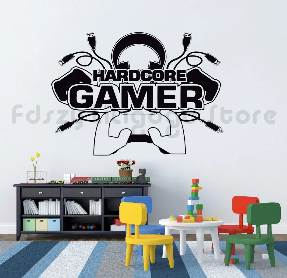 Настенный Стикеры хардкор Наклейка на стену для геймера картина маслом