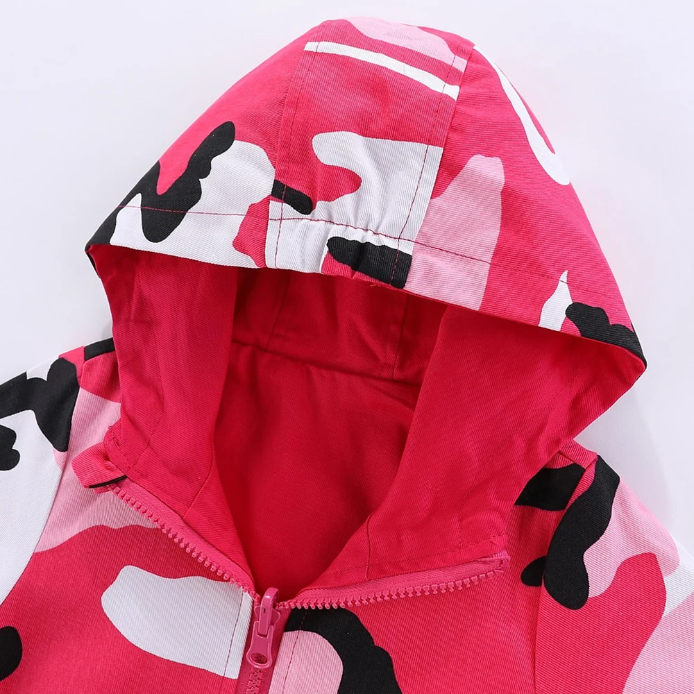MudKingdom Girls Outwear Camouflage Hoodie Long Sleeve Jacket Fashion Wearing on Both Sides Autumn Warm Coat for | Детская одежда и