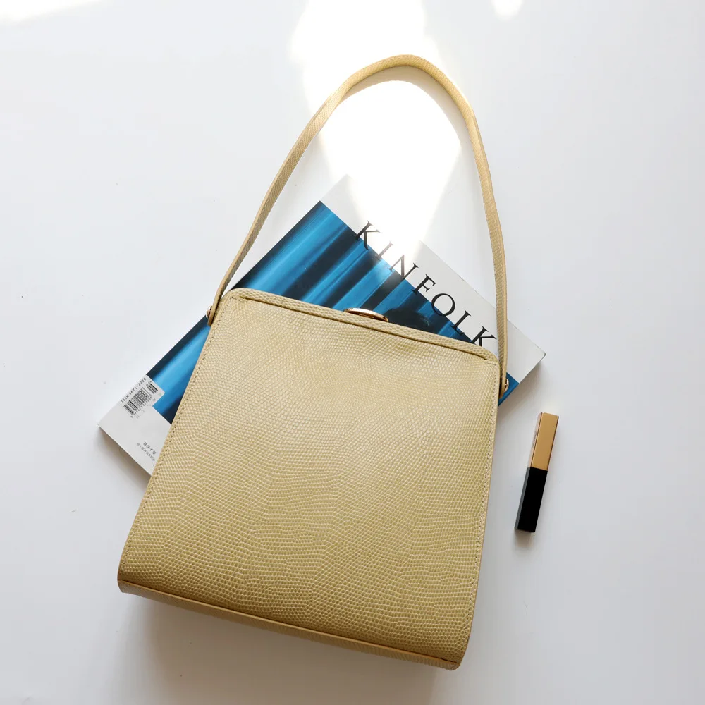 2021 Niche Design Crocodile Pattern Underarm Bag Genuine Leather Shoulder Bags Casual Totes Leather Female Handbag Purse Phone