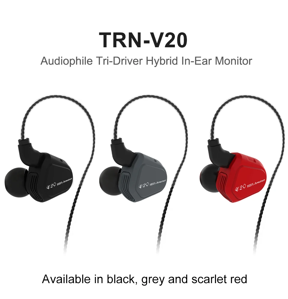 Совершенно новые TRN V20 DD + BA гибридные наушники HIFI DJ монитор для бега спортивные