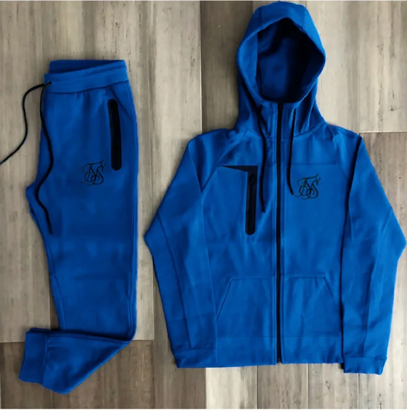 

Spring Autumn New Sik Silk Print European American Men's Fashion Sports And Leisure Suit Outdoor Running Training Two-Piece Suit
