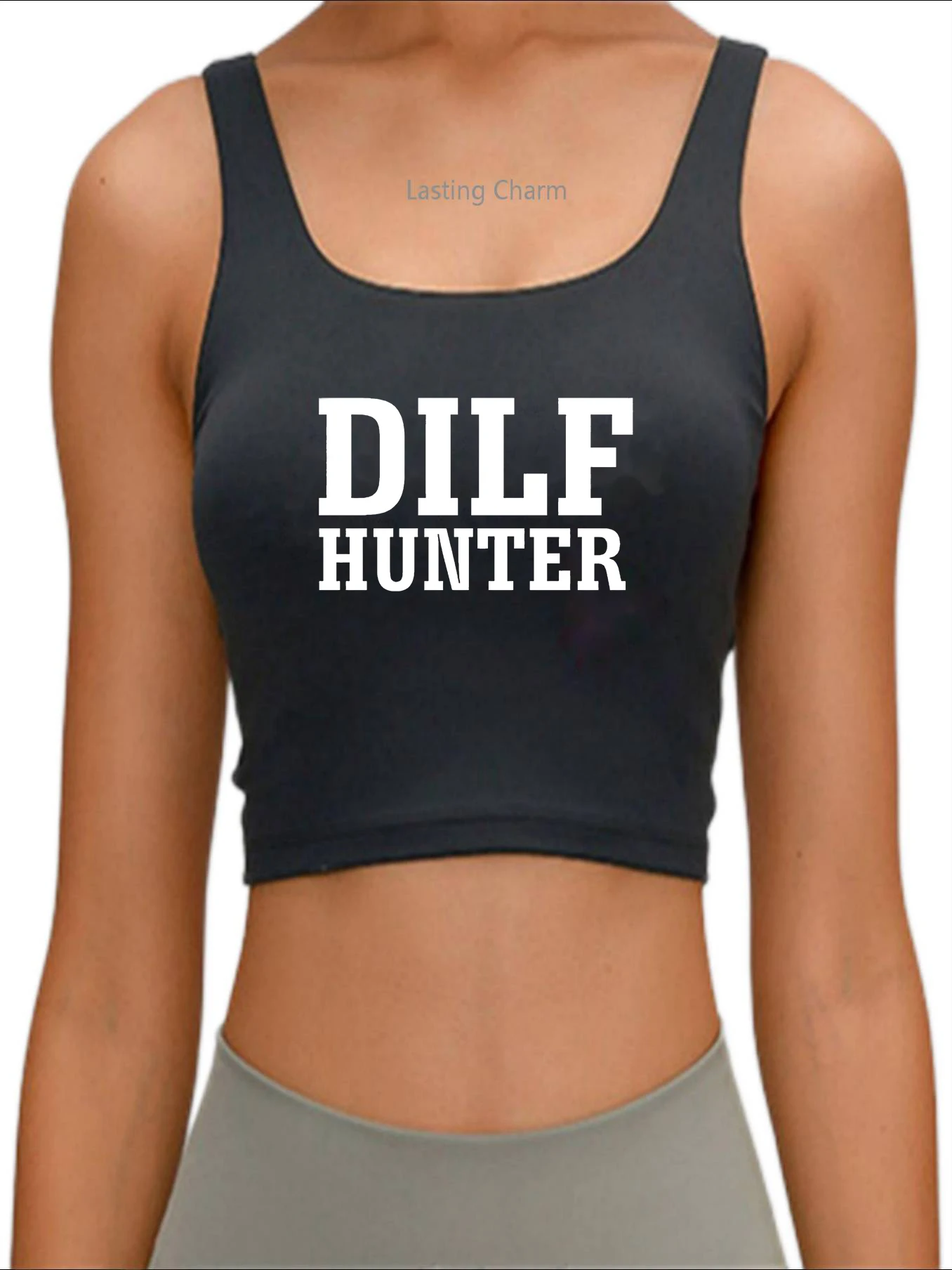 Женский укороченный топ Dilf Hunter облегающий спортивный |