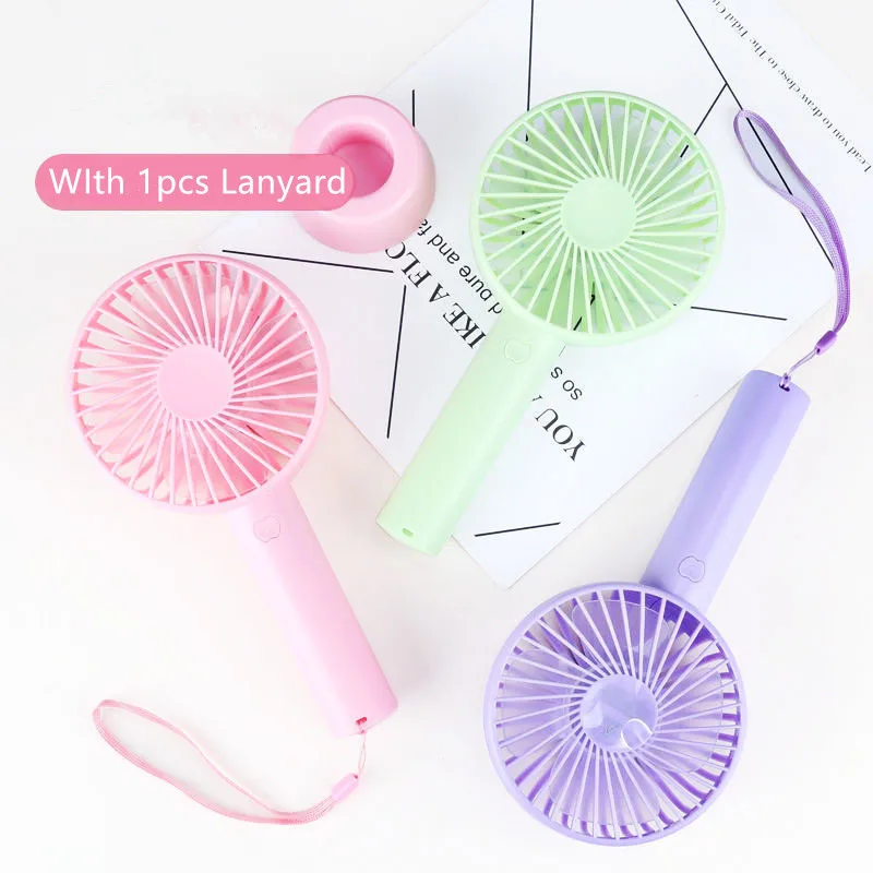 

1 PCs Handheld Personal Mini Fan USB Rechargeable Portable Fan Cooler With Strap Adjustable 3 Speed For Office Outdoor Travel