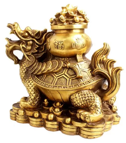 Brass Fengshui Tortoise Jubao Pot Arrangements Dragon Turtle Home Decorations | Дом и сад