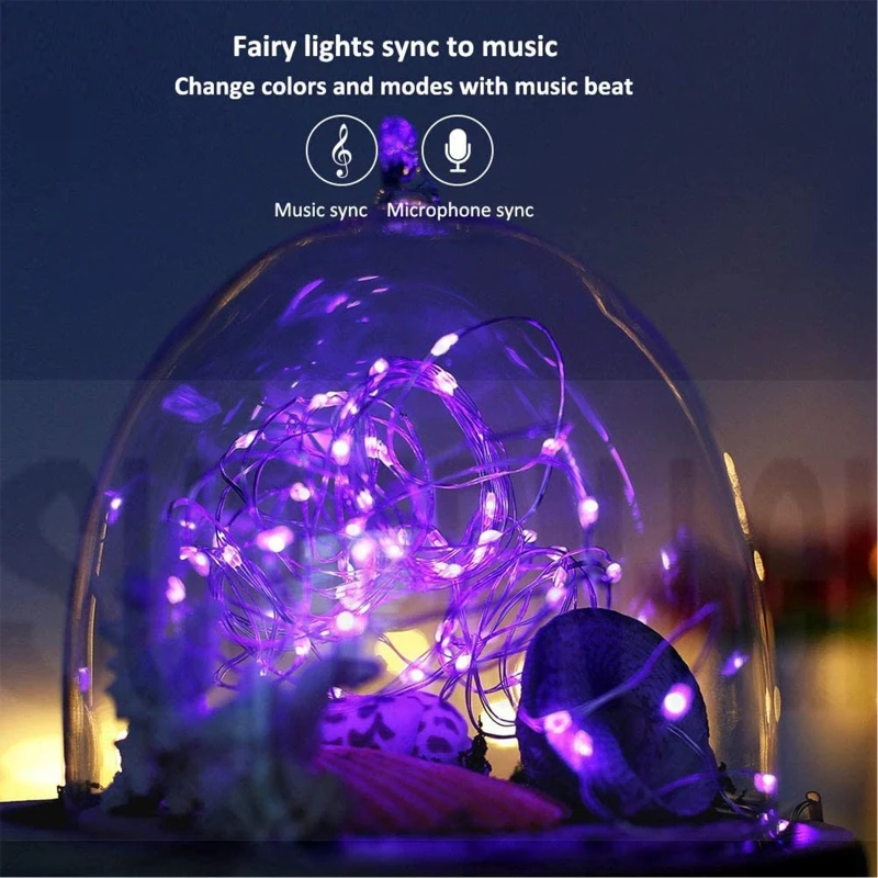 

2/5/10/15/20 Meters LED Light String Christmas Tree Decoration Copper Wire Lights Bluetooth USB RGB App Remote Lamp