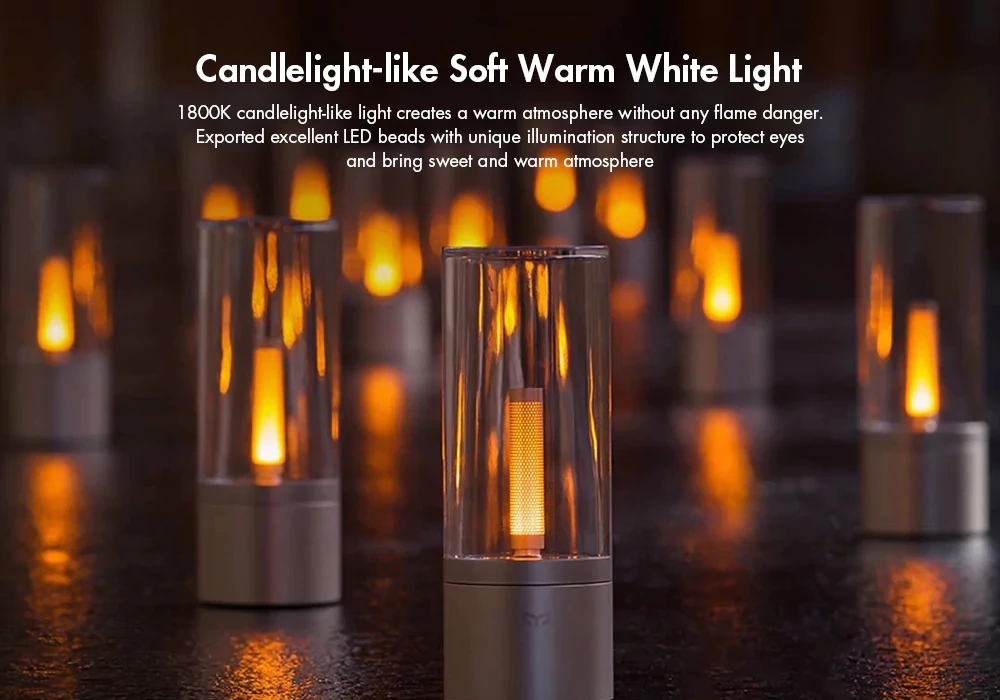 Xiaomi Mijia Yeelight Smart Candle Light Indoor Yeelight Night Light Bedside Lamp Remote Touch Control Smart App
