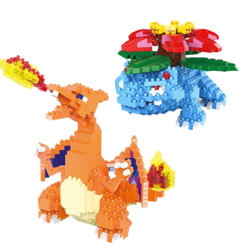 Аниме Покемон Charizard Мини Строительные блоки Bulbasaur кирпичи мультяшный рисунок