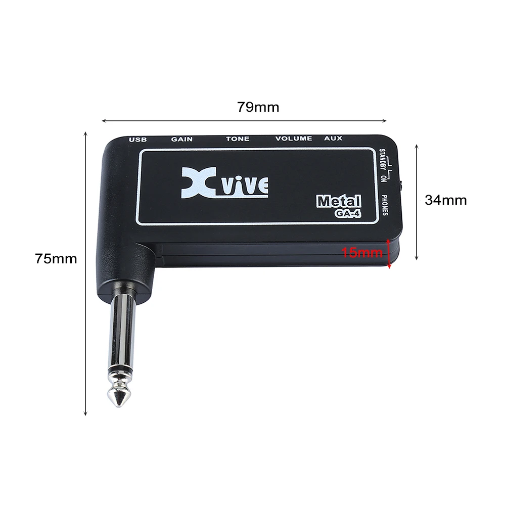

GA-4 Metal Portable Electric Guitar Amplifier Amp Mini Headphone Amp Built-in Distortion Effect Top Quality Guitar Accessories