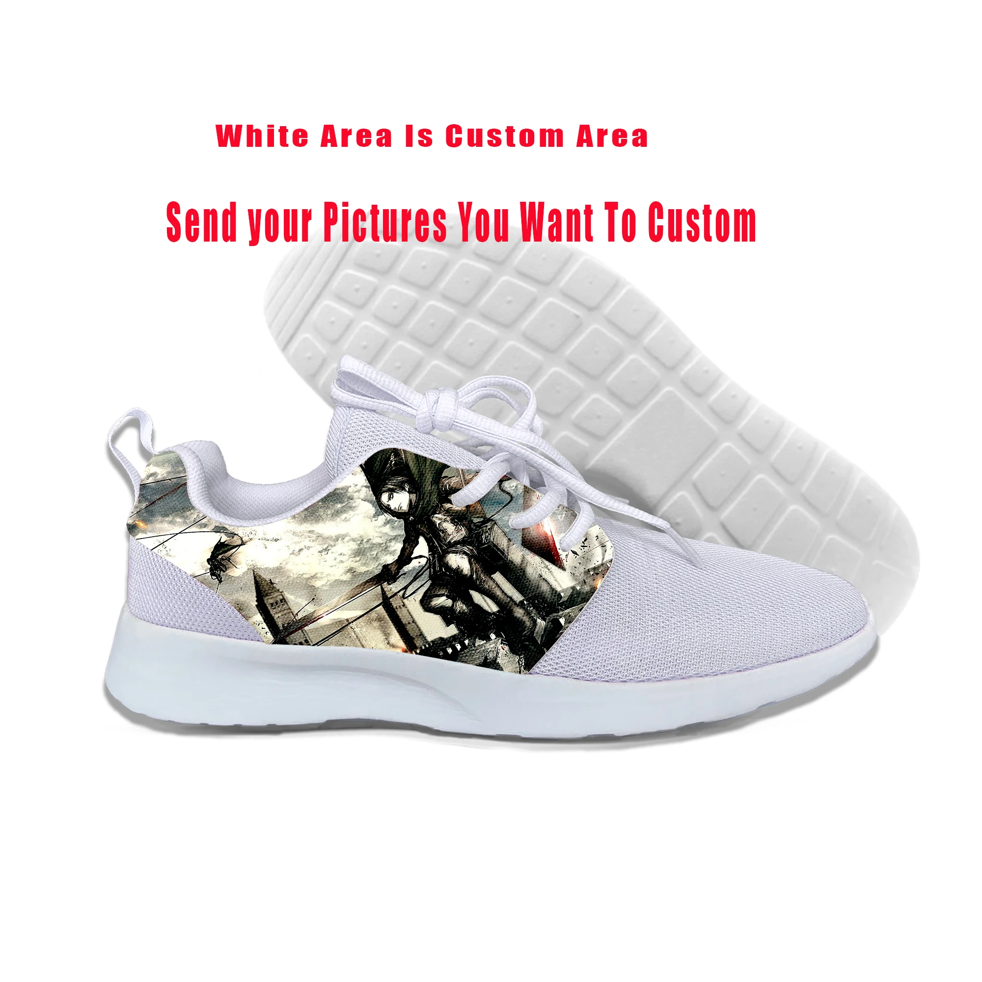 Кроссовки унисекс летние с 3D-принтом аниме Атака Титанов Аллен Леви |