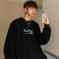 hip hop american mens sweater students long sleeve pullover high street korean harajuku hoodie streetwear black clothing y2k