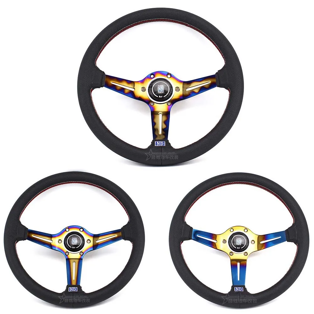 Автомобильное универсальное 14-дюймовое отверстие кожаное золотистое обжаренное