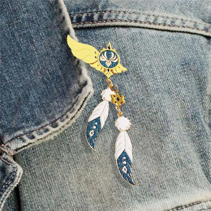 Аниме Genshin ударопрочный брелок металлический глаз оригинального Бога Венти