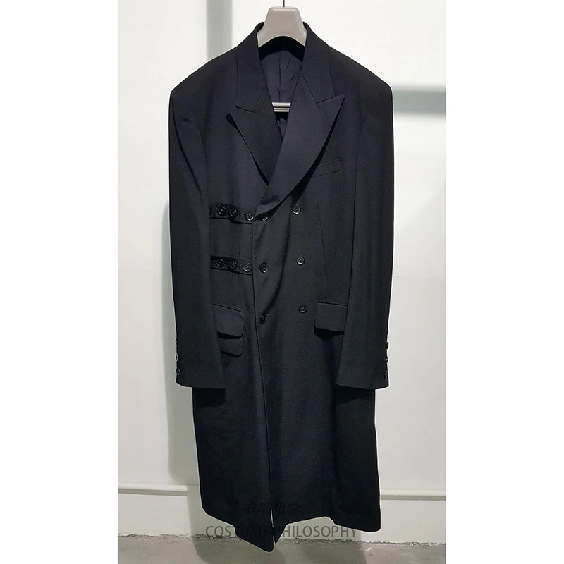 S ~ 6XL! Новая мужская одежда на заказ костюм Yamamoto для выступлений сцене двубортный