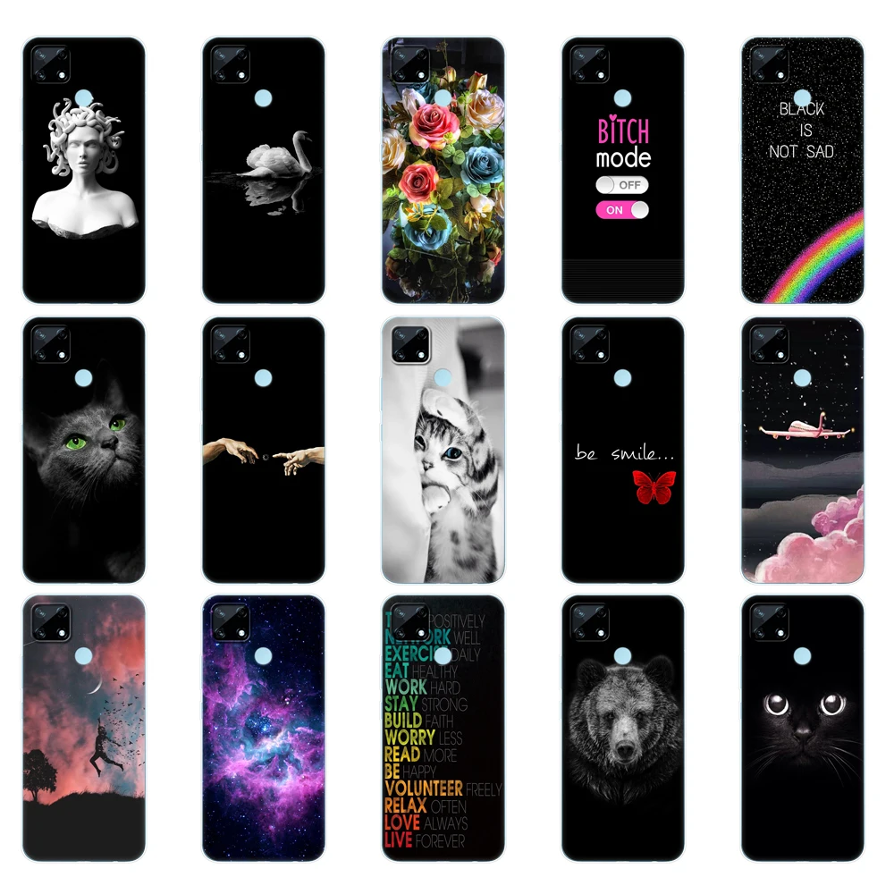 for realme c12 c25 c25s 7i global case silicon back cover for realme narzo 20 30a phone case tpu soft funda coque bumper etui free global shipping