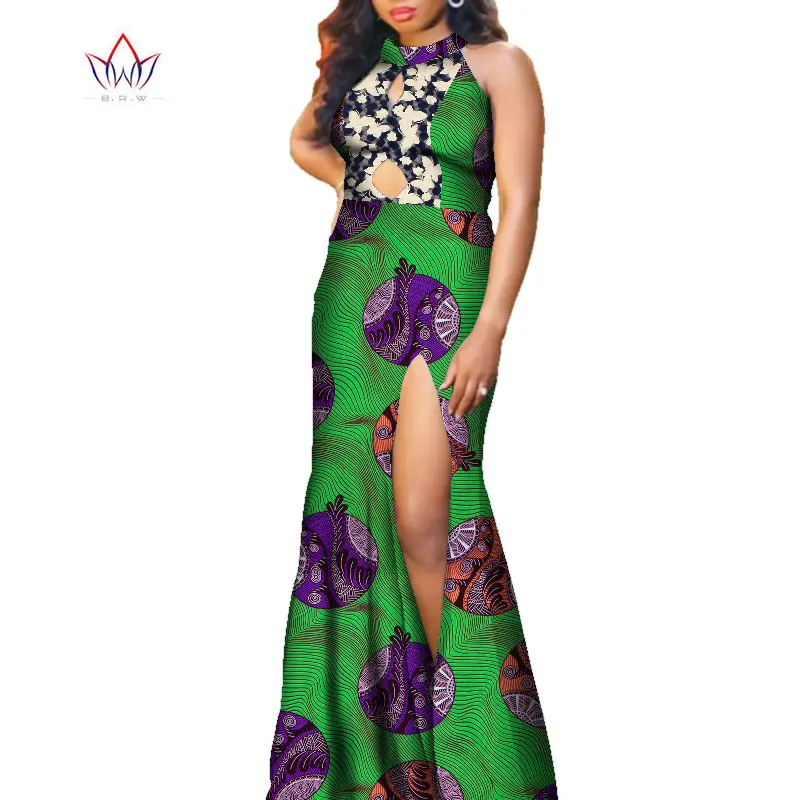 African Dresses For Women 2020 Sleeveless Dashiki Women Bazin Riche Vetement Femme Dress Ankara Bodycon Robe Longue Dress WY7569