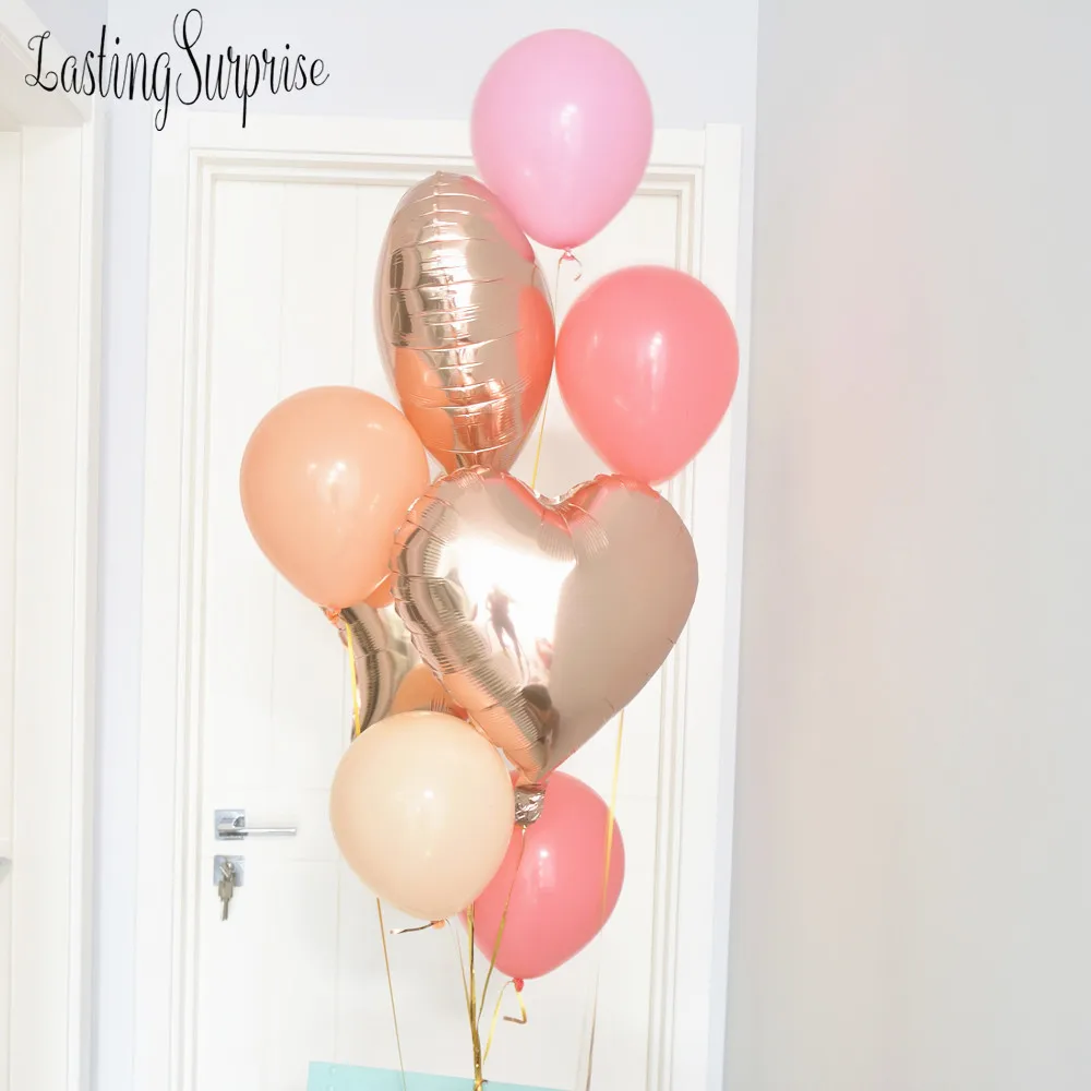 Набор воздушных шаров розовое золото Вечеринка сердце Фольга шар 10 дюймов