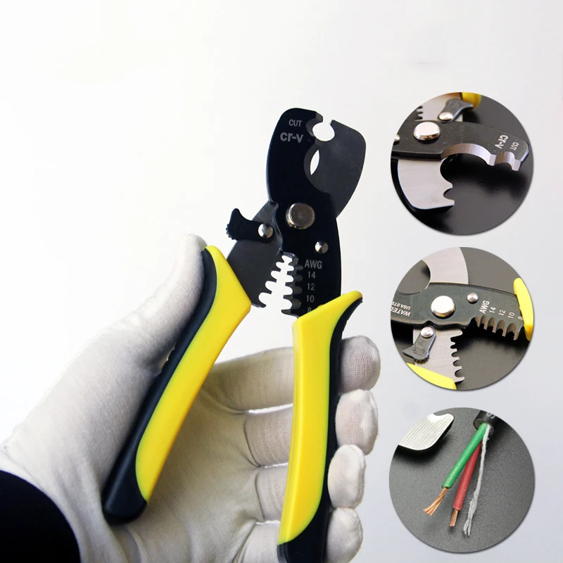 

Useful Cable Wire Stripper Knife Adjustable Rubber Handle Cable Stripper Insulation Stripper Stripping Cutters with Hook Blade