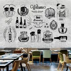 Настенная бумага на заказ с ручной росписью пива, бар, KTV, ресторан, промышленный декор, настенные самоклеящиеся обои, 3d обои
