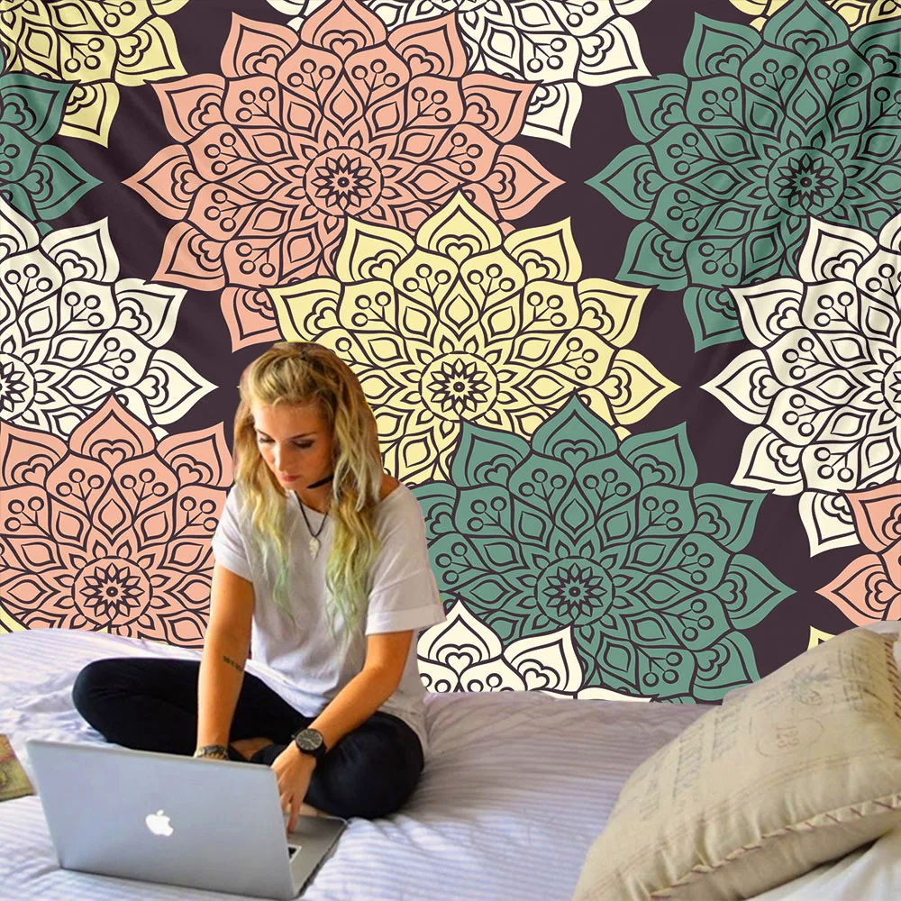 

India wall hanging Tissu Boheme mandala tapestry 3D home decoration living room background wall carpet cloth