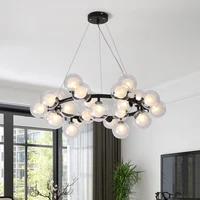 nordic bubble led chandelier postmodern simple glass ball living room bedroom hanging lights creative dining room fixtures lamp