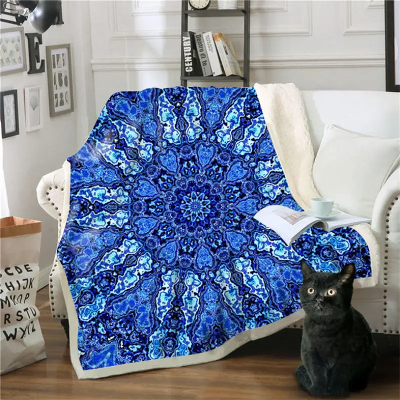 Одеяла 3D Круг Pattern Хлопок Бархатные квадратное одеяло утолщение с капюшоном 150 см