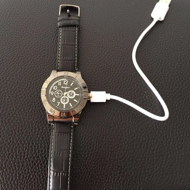 Военная usb зарядка Зажигалка часы Беспламенное ветрозащитное прикуриватель