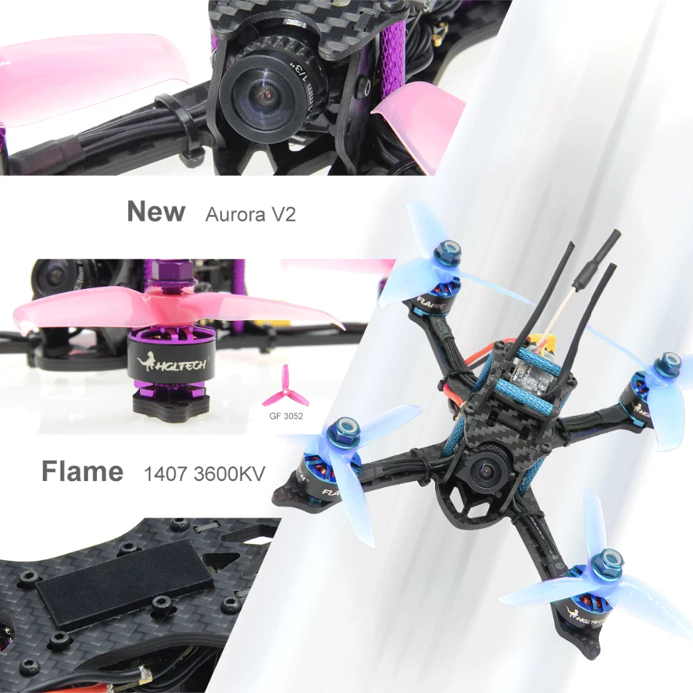 HGLRC XJB145 FPV BNF гоночный Дрон 145 мм комплект из углеродного волокна для рамы OSD F4 Контроллер полета 1407 3600KV бесщеточный двигатель 28A 4в1 ESC