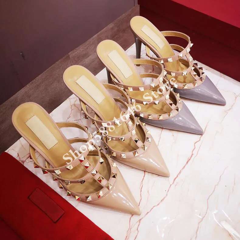 2020 женские сандалии на высоком каблуке Valentinos Роскошные дизайнерские Vltn Летняя