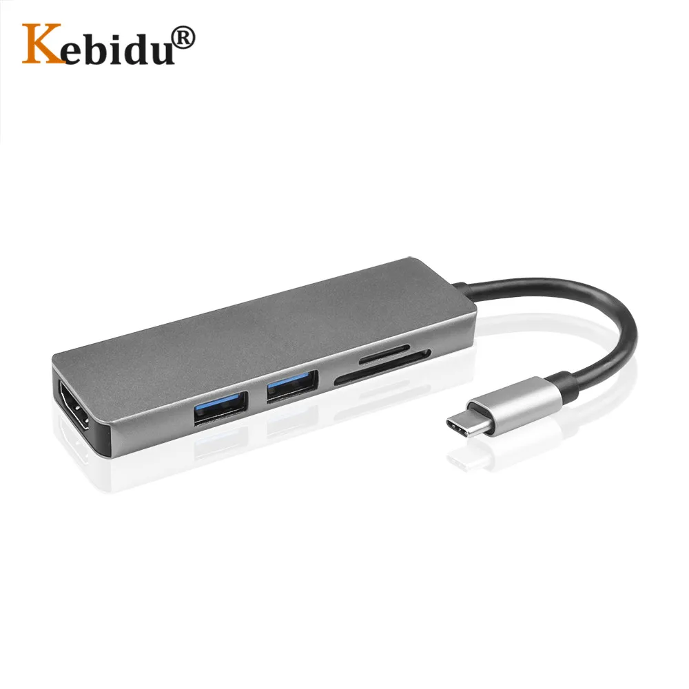 Адаптер-концентратор Kebidu с USB Type C на HDMI Type-C 3 0 конвертер кардридер для MacBook Huawei Mate 30