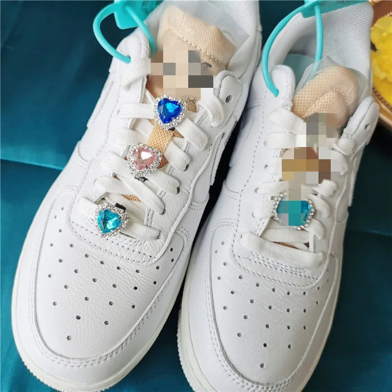 

Rhinestone Shoe-Buckle For Women Girl Blue Purple Crystal Charm Heart Sneaker Jewelry Shoe Tag Shoe Decorations