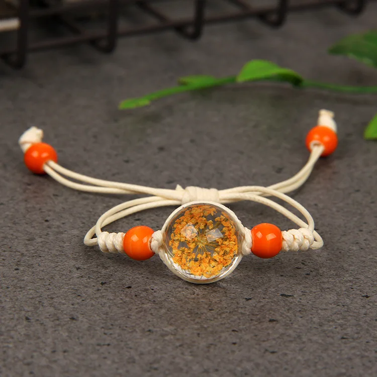 Натуральный белый кристалл камень браслет многоцветный вечный цветок ручной