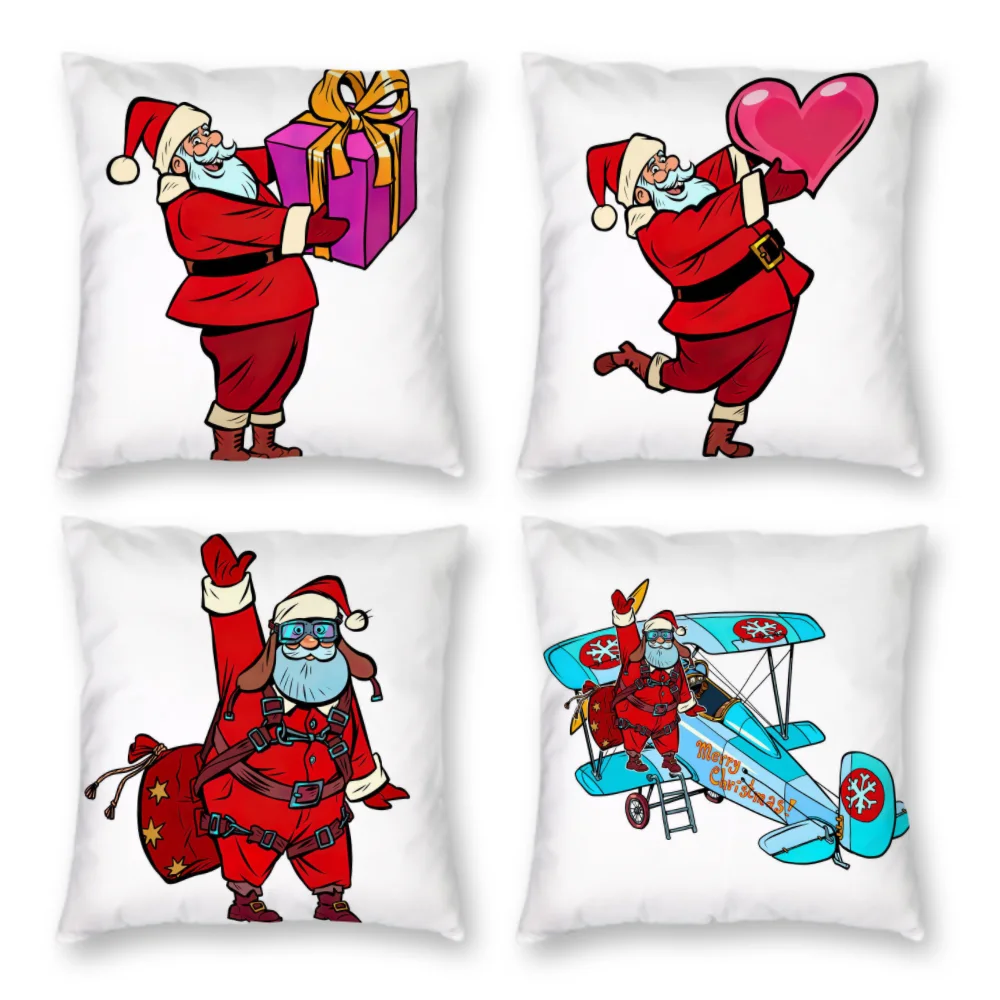 

New Year 2022 home decoration,Santa Claus cushion cover, family Christmas decorations, sofa pillowcase, custom pillowcase