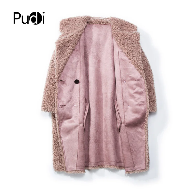 PUDI C18001 женская зимняя теплая куртка из натуральной шерсти, жилет из натуральной кожи для отдыха, пальто для девочек, Женская куртка, пальто