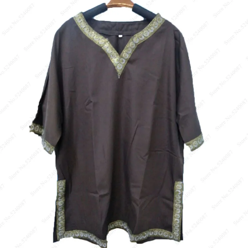 Взрослая Мужская футболка средневековый рыцарь воин блузка Халат Косплей Костюм