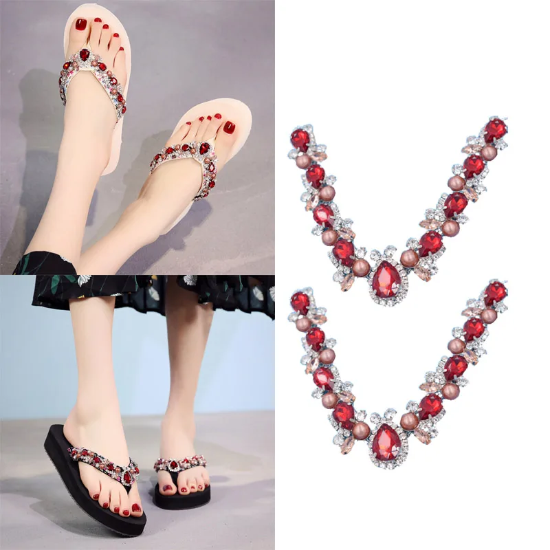 Новинка года 10 шт. красные стразы с пряжкой для самостоятельной сборки Вьетнамки