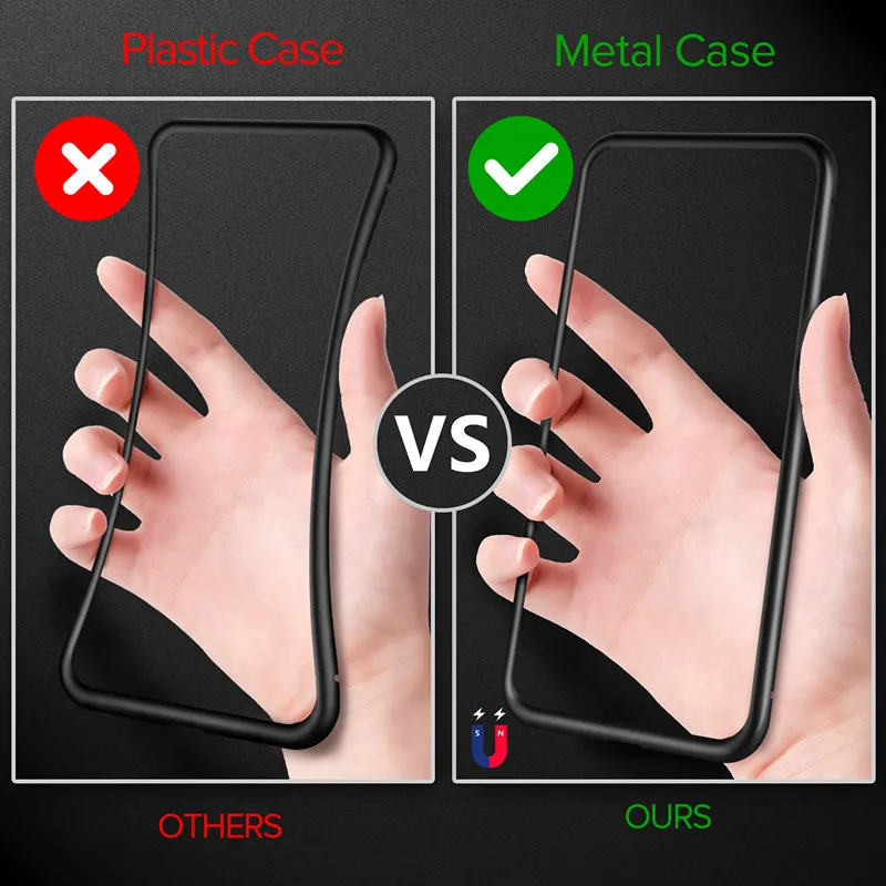 Магнитный адсорбционный металлический чехол для телефона samsung Galaxy M10 M20 M30 M40